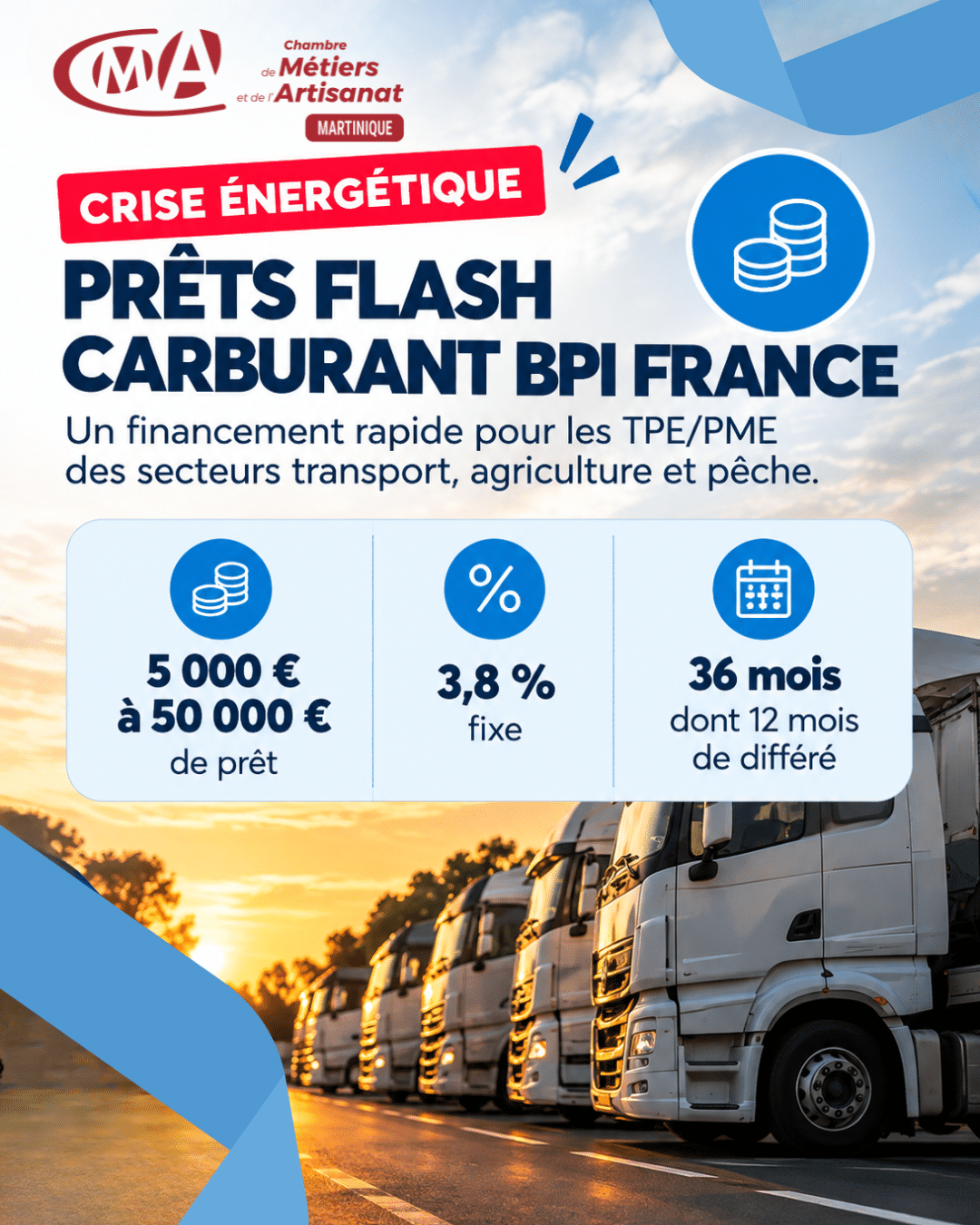 Prêt Flash Carburant Bpifrance : de 5 000 à 50 000 euros