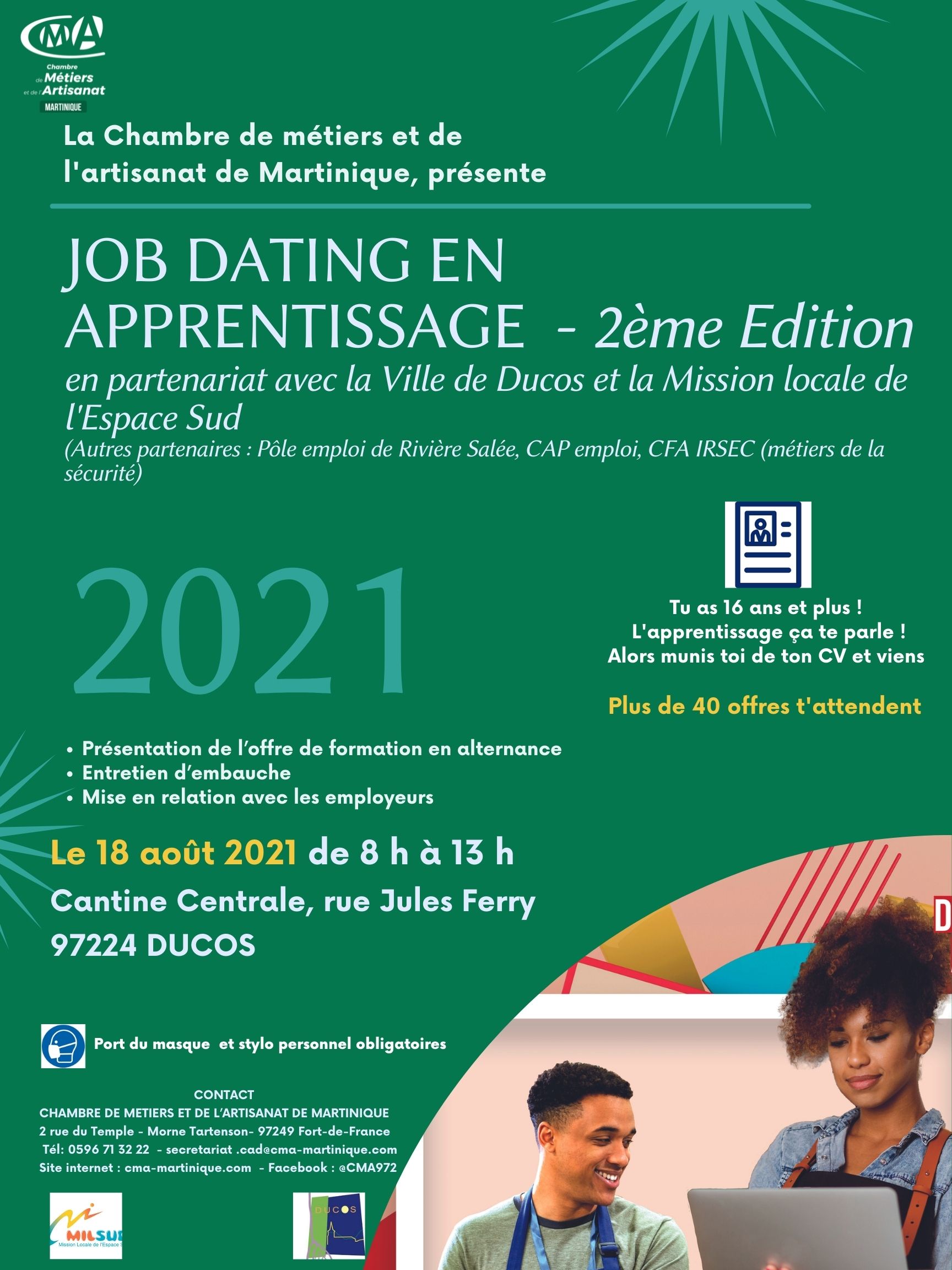 CMA Martinique Invitation Job dating en apprentissage 18082021