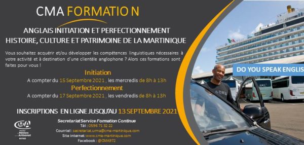 CMA Martinique Formations Anglais Taxi 2021 1