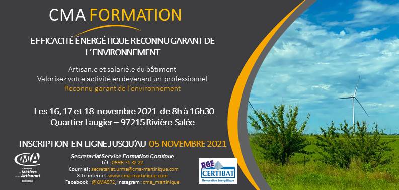 CMA Martinique Formations RGE 5 novembre 2021 ok